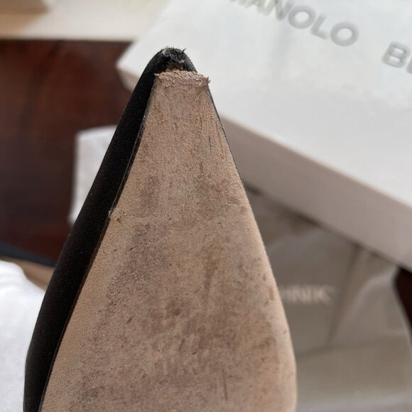 Manolo Blahnik 38 Black Heels Pumps Shoes Stiletto - Picture 5 of 6